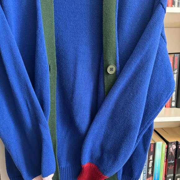 LIKE NEW | MODCLOTH - Oversized Chunky Colourblock Blue Sweater | Size M - Picture 4 of 8